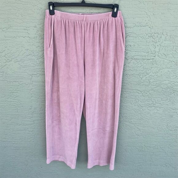Alfred Dunner Women's Petite Dress Pants Size 14 Pink Elastic Waistband - Picture 1 of 7